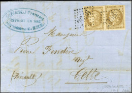 GC 2656 / N° 43 Paire Bistre Verdâtre Foncée Nuance Exceptionnelle Sur Lettre Avec Texte Daté De Nice Le 26 Décembre 187 - 1870 Bordeaux Printing