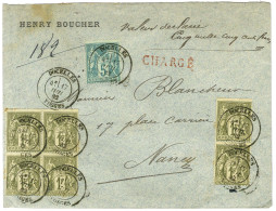 Càd T 18 DOCELLES / VOSGES / N° 75 + 82 Paire + Bloc De 4 Sur Lettre Chargée Pour Nancy. 1882. - SUP. - R. - 1876-1878 Sage (Type I)