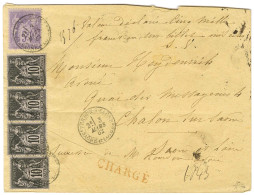 Càd T 18 VERDUN-S-SAONE / SAONE-ET-LOIRE / N° 89 (4) + 95 Sur Lettre Chargée Pour Chalon Sur Saone. 1882. - TB / SUP. -  - 1876-1878 Sage (Typ I)