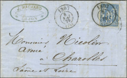Bureau De Passe 1307 (Dijon) (20) / N° 90 Sur Lettre Pour Charolles. 1879. - TB / SUP. - R. - 1876-1878 Sage (Typ I)