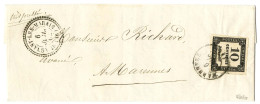 Càd T 22 ST AGNANT LES MAREES (16) Sur Lettre Non Affranchie Pour Marennes. Au Recto, Càd T 15 MARENNES (16) / Taxe N° 2 - 1859-1959 Covers & Documents