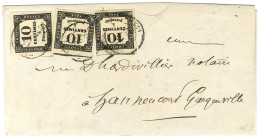 Càd T 15 MEULAN (72) / Taxe N° 2 (3 Dont 1 Ex Leg Def) Sur Lettre Locale 3 Ports Pour Gargenville. 1862. - TB / SUP. - R - 1859-1959 Covers & Documents