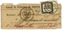 Càd T 17 AUCH (31) / Taxe N° 3 Bdf Sur Bande D'imprimé Adressée à Aubiet. Au Verso, Càd T 24 AUBIET (31). 1870. - TB / S - 1859-1959 Covers & Documents