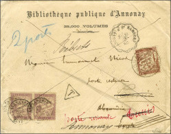 Lettre En Double Port Adressée Non Affranchie D'Annonay à Alexandrie. Au Recto, Taxe N° 37 (1 Ex Def) Obl ALEXANDRIE / E - 1859-1959 Cartas & Documentos