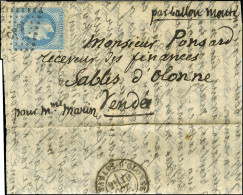 Lettre Avec Texte Daté De Paris Le 28 Septembre 1870 Pour Les Sables D'Olonne. Au Recto, Losange CP2e / N° 29. Au Verso, - Oorlog 1870