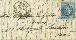 Etoile 33 (rare) / N° 29 Càd PARIS / BT DE L'HOPITAL (rare) 26 SEPT. 70 Sur Lettre Pour Billiat (Ain). Au Verso, Càd D'a - War 1870