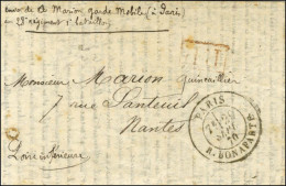 Càd PARIS / R. BONAPARTE 29 SEPT. 70 + P.P. Rouge Sur Lettre En Franchise Militaire Pour Nantes. Au Verso, Càd D'arrivée - Krieg 1870