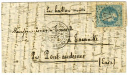 Etoile 12 / N° 29 Càd PARIS / BT BEAUMARCHAIS 15 OCT. 70 Sur Lettre Pour Pont-Audemer. Au Verso, Càd D'arrivée 19 OCT. 7 - Guerra De 1870