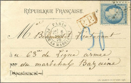 Etoile 3 / N° 37 Càd T 17 PARIS / PL. DE LA MADELEINE 6 NOV. 70 + P.P. Rouge Sur Carte REPUBLIQUE FRANCAISE Adressée à L - Krieg 1870