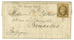 Etoile 25 / N° 30 Càd PARIS / R. SERPENTE 15 NOV. 70 Sur Dépêche Ballon N° 3 Pour Bruxelles. Au Verso, Càd D'arrivée 24  - Guerra De 1870