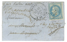 Etoile 24 / N° 29 Càd PARIS / R. DE CLERY 18 NOV. 70 Sur Lettre Pour Brigueil Réexpédiée à Menton. Au Verso, Càd D'arriv - Guerre De 1870