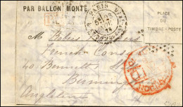 Càd R. ST DOMque ST GN 56 23 NOV. 70 (timbre Décollé Par Immersion) Sur Lettre PAR BALLON MONTÉ Pour Birmingham, Càd De  - Guerra De 1870