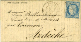 Etoile 1 / N° 37 Càd PARIS / PL. DE LA BOURSE 12 DEC. 70 Sur Gazette Des Absents N° 15 Pour Saint Jean De Muzols (Ardèch - Guerra Del 1870