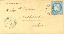 Càd Bleu PARIS / ETRANGER * 14 JANV. 71 / N° 37 Sur Gazette Des Absents N° 27 Pour Malesherbes, Sans Càd D'arrivée (zone - Krieg 1870