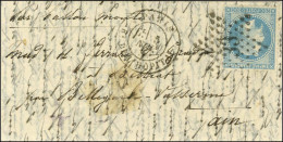 Etoile 33 / N° 29 Càd PARIS / BT DE L'HOPITAL (rare) 5 NOV. 70 6e Levée Sur Lettre Pour Bellegarde. Au Verso, Càd D'arri - Oorlog 1870