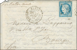 Etoile 34 / N° 37 Càd PARIS / AVENUE JOSÉPHINE (rare) 22 JANV. 71 Sur Lettre Pour Bourges (Cher). Au Verso Càd D'arrivée - Oorlog 1870