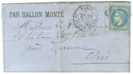GC 2170 / N° 29 Càd PARIS / LA MAISON BLANCHE 31 OCT. 70 Sur Lettre Avec Formule Rare PAR BALLON MONTÉ (grandes Lettres) - War 1870