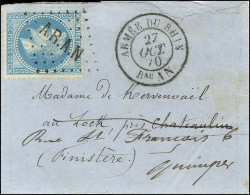 Losange A.R.A.N / N° 29 Càd ARMEE DU RHIN / Bau AN 27 OCT. 70 Sur Lettre Sans Texte Pour Châteaulin Réexpédiée à Quimper - Krieg 1870