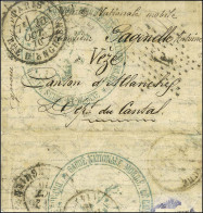 Etoile 4 Càd PARIS / RUE D'ENGHIEN 20 OCT. 70 + Cachet Bleu De La Garde National Mobile De Seine Et Marne Sur Lettre En  - Oorlog 1870