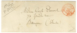 Càd Rouge ARMEE DU RHIN / Bau B 20 AOUT 70 Sur Lettre En Franchise Militaire Pour Besançon. - TB / SUP. - R. - War 1870