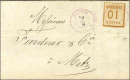 Cachet Provisoire Lilas BOLCHEN + '' 29 1 '' / Alsace N° 5 Sur Lettre Avec Texte Pour Metz. Au Verso, Càd D'arrivée 29 N - Briefe U. Dokumente