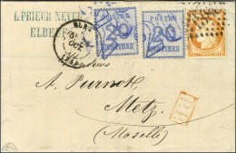 GC 1386 / N° 38 Càd T 17 ELBEUF (74) 28 OCT. 71 + P.P. Rouge Sur Lettre Pour Metz. Au Recto, Alsace N° 6 (2) Obl De La T - Lettres & Documents