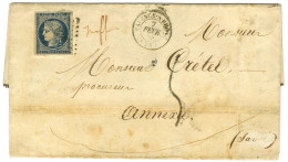 PC 3471 / N° 4 (leg Def) Càd T 15 VALENCE-S-RHONE (25) Sur Lettre Insuffisamment Affranchie Pour Annecy (Etats Sardes).  - 1849-1876: Klassik