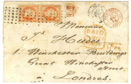 Rouleau De Gros Points / N° 16 Paire Très Belles Marges Càd Rouge (3) Bau CENTRAL (3) / PARIS Sur Lettre Pour Londres. 1 - 1849-1876: Classic Period