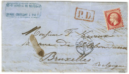 Roulette De Pointillés / N° 17A Rose Vif Piquage Susse Càd PARIS (60) Sur Lettre 2 Ports Pour Bruxelles. 1861. - TB / SU - 1849-1876: Periodo Clásico