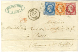 PC 44 / N° 14 + 16 (leg Def) + 17 Càd T 15 ALBI (77) Sur Lettre Pour Bari (Royaume De Naples). 1861. - TB / SUP. - R. - 1849-1876: Période Classique