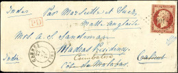 PC 601 / N° 18 Càd T 15 CANNES (78) Sur Lettre Avec Texte Pour Calicut Côte De Malabar, Réexpédiée à Coimbatore. Au Vers - 1849-1876: Classic Period