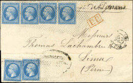 Rouleau De Pointillés / N° 22 (6) Càd PARIS (60) Sur Lettre Pour Lima. 1864. - TB / SUP. - R. - 1849-1876: Classic Period