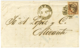 Chiffre Espagnol 2 / N° 23 à Côté Cachet ADMON. DE CAMBIO / 3Ctos / BARCELONA Sur Lettre De Marseille Pour Alicante. 186 - 1849-1876: Classic Period