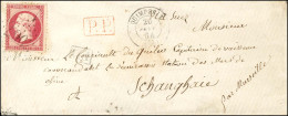 GC 3067 / N° 24 Càd T 15 QUIMPERLE (28) Et P.P. Rouge Sur Lettre Adressée à Bord Du Navire La Sémiramis à Shang Hai Où I - 1849-1876: Klassik