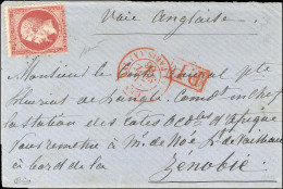 Etoile / N° 24 Càd Rouge (4) Bau CENTRAL (4) / PARIS Sur Lettre Adressée Au '' Contre-Amiral, Commandant En Chef De La S - 1849-1876: Classic Period