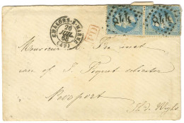 GC 844 / N° 29 Paire Càd T 15 CHALONS-S-MARNE (49) Sur Lettre Avec Texte Pour L'Ile De Wight. 1868. - TB / SUP. - 1849-1876: Classic Period