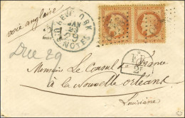 GC 3438 / N° 31 (2) Sur Lettre Insuffisamment Affranchie De Soreze (77) Pour La Nouvelle-Orléans Avec Marque D'échange F - 1849-1876: Période Classique