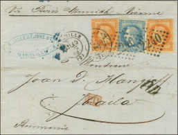 GC 2240 / N° 29 + 31 (2) Càd T 17 MARSEILLE (12) Sur Lettre Pour Ibraila. Au Verso, Càd D'arrivée. 1869. - TB / SUP. - R - 1849-1876: Klassik