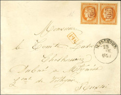 PD Rouge Encadré / N° 38 Paire Sur Lettre Pour La Russie. 1875. - SUP. - R. - 1849-1876: Période Classique