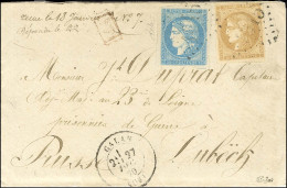 GC 1615 / N° 43 + 44 Les 2 Ex Belles Marges Càd T 17 GALAN (63) Sur Lettre Adressée à Un Prisonnier De Guerre De Lubëch. - 1849-1876: Classic Period