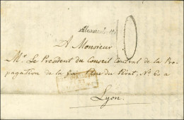 Lettre Avec Texte Daté '' Mardin Le 6 Décembre 1853 '' Pour Lyon, Au Recto Cursive Alexandrette, Taxe Tampon 10 Et Griff - Poste Maritime