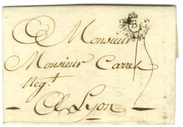 Lettre Avec Texte Daté Du Cap Le 29 Décembre 1771 Pour Lyon. Au Recto, Marque Postale D'entrée Ornée B / COLONIES. - TB. - Entry Postmarks