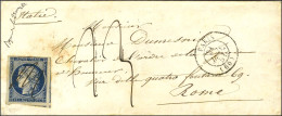 Oblitération Plume / N° 4 Belles Marges Càd PARIS (60) 21 JANV. 61 Sur Lettre Insuffisamment Affranchie Pour Un Chevalie - Legerstempels (voor 1900)