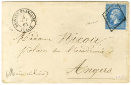 Grille / N° 22 Càd BRIGADE FRANCAISE / ITALIE Sur Lettre Pour Angers. 1865. - SUP. - R. - Army Postmarks (before 1900)