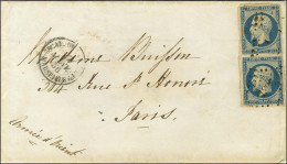 PC 1896 / N° 14 Paire Càd ESCAD. DE LA MEDITée / MARSEILLE 27 JANV. 56 Sur Lettre 2 Ports Avec Texte Daté De Korth Le 5  - Army Postmarks (before 1900)