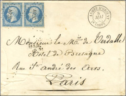 Losange AO2C / N° 14 Paire Belles Marges Càd ARMEE D'ORIENT / 2e CORPS Sur Lettre 2 Ports Pour Paris. 1855. - SUP. - R. - Army Postmarks (before 1900)