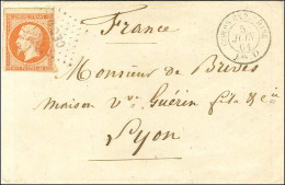 Losange CECD / N° 16 Orange Vif Càd CORPS EXP. CHINE / Bau D Sur Lettre Pour Lyon. 1861. Rarissime Usage Du Bureau D Loc - Sellos De La Armada (antes De 1900)