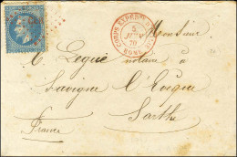 Griffe Rouge CER / N° 29 Càd Rouge CORPS EXPEDre D'ITALIE / ROME 5 JUIN 70 Sur Lettre Pour Savigné L'Evêque. - TB / SUP. - Legerstempels (voor 1900)