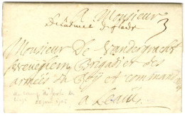 '' De L'armée De Flandres '' (N°SE11) Sur Lettre Avec Texte Daté Au Camp De Fexle Près De Liège Ce 22 Juin (1705) Pour L - Army Postmarks (before 1900)