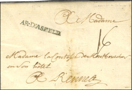 A.D'ASFELD (non Signalé, Voir N°SP3) Sur Lettre Avec Superbe Texte Non Daté Pour Rennes. -SUP. - RR. - Army Postmarks (before 1900)